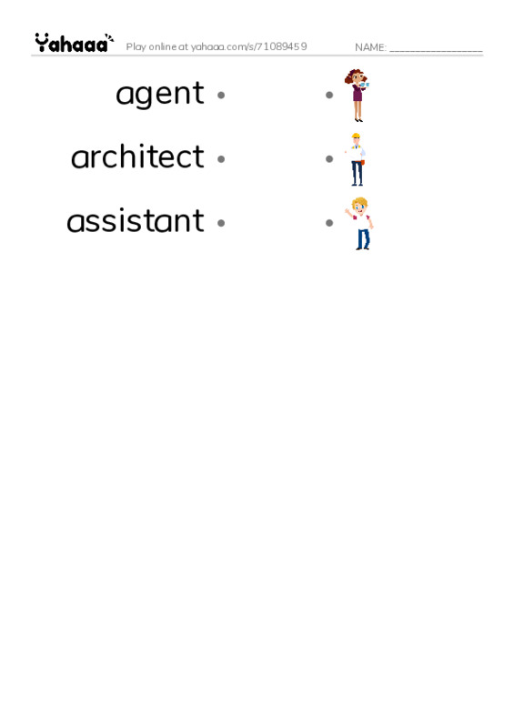 Common Nouns in English: corporate job 1 PDF link match words worksheet