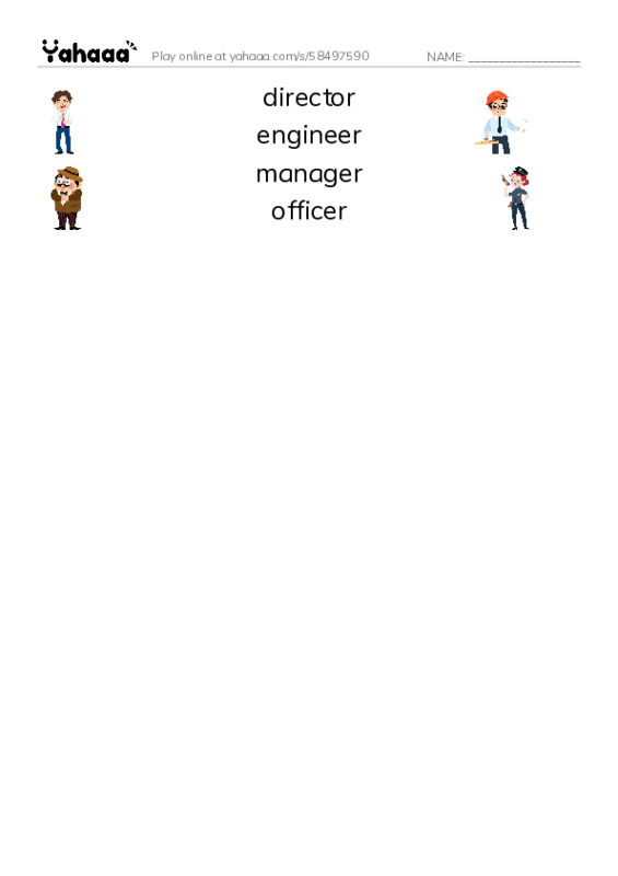 Common Nouns in English: corporate job 2 PDF three columns match words