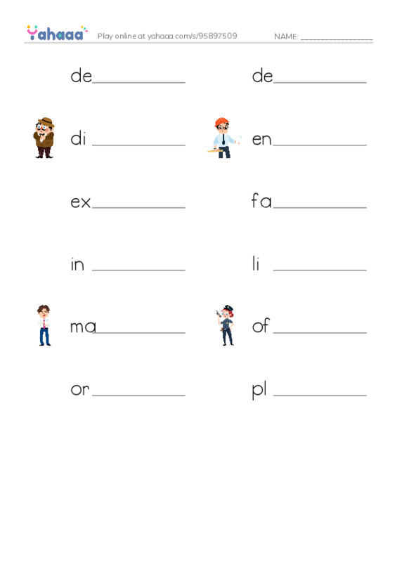 Common Nouns in English: corporate job 2 PDF worksheet writing row