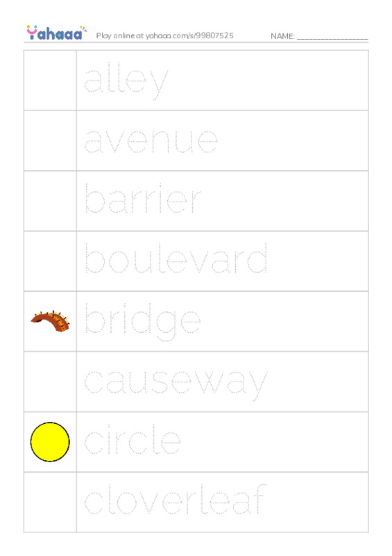Common Nouns in English: driving 1 PDF one column image words