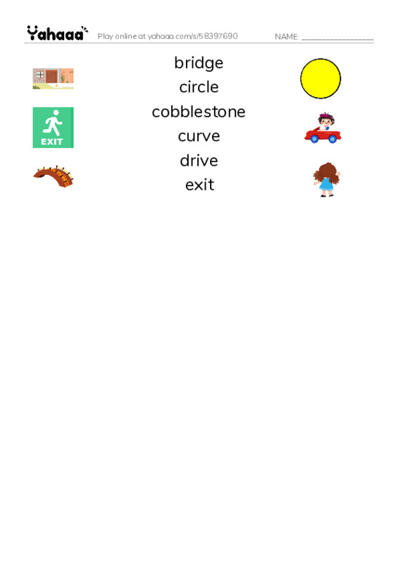 Common Nouns in English: driving 1 PDF three columns match words