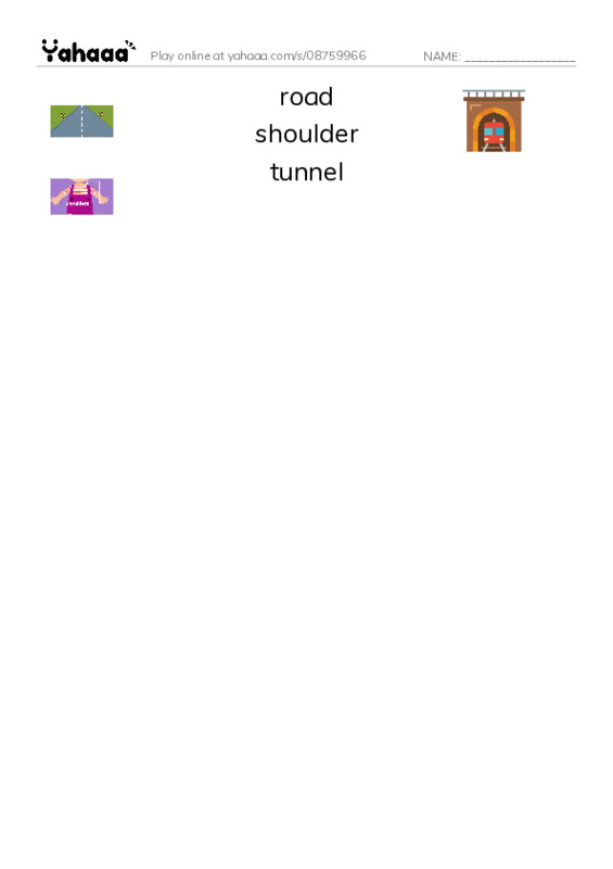 Common Nouns in English: driving 3 PDF three columns match words