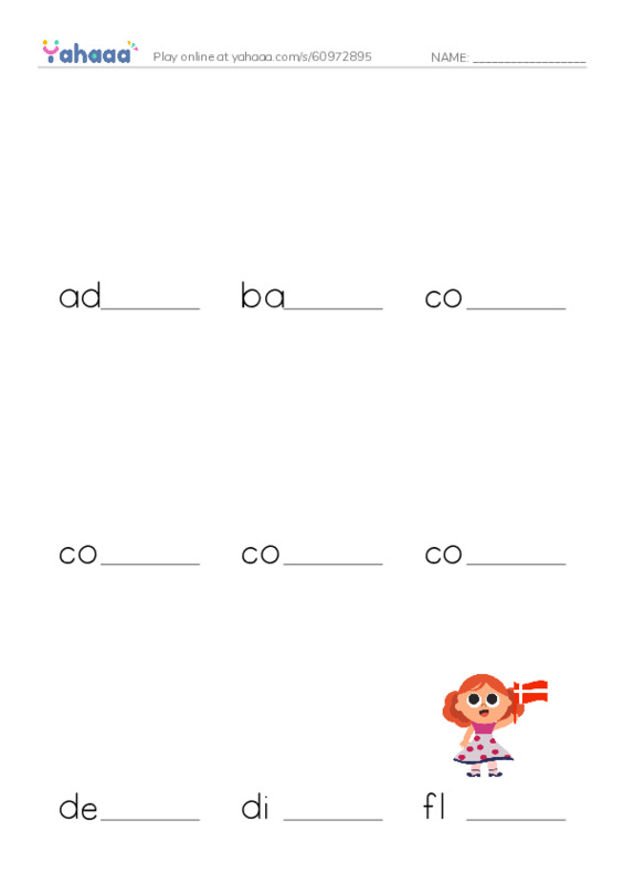 Common Nouns in English: linear algebra 1 PDF worksheet to fill in words gaps