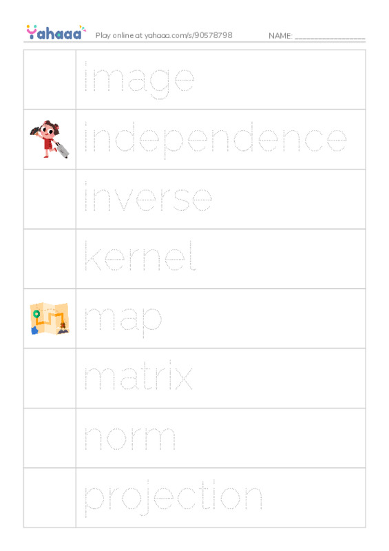 Common Nouns in English: linear algebra 2 PDF one column image words