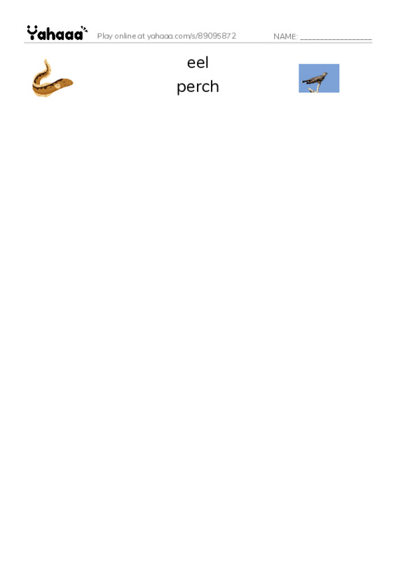 Common Nouns in English: fish 2 PDF three columns match words