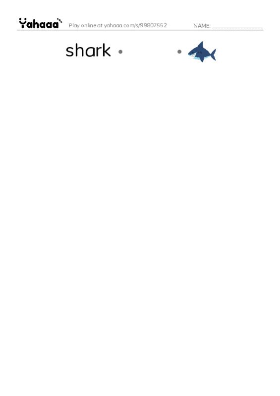 Common Nouns in English: fish 3 PDF link match words worksheet