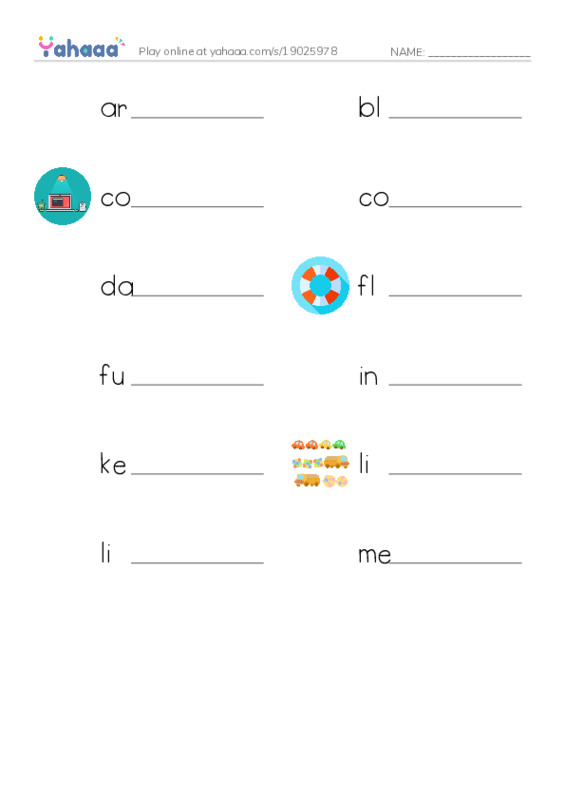 Common Nouns in English: coding 1 PDF worksheet writing row