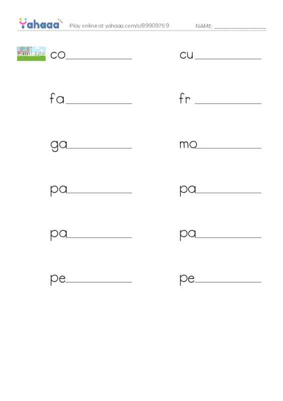 Common Nouns in English: architecture 2 PDF worksheet writing row
