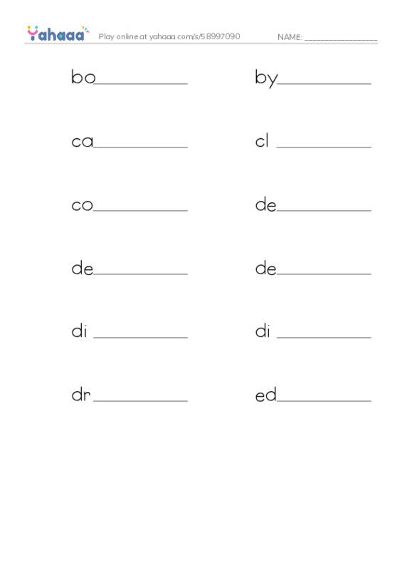 Common Nouns in English: writing 2 PDF worksheet writing row