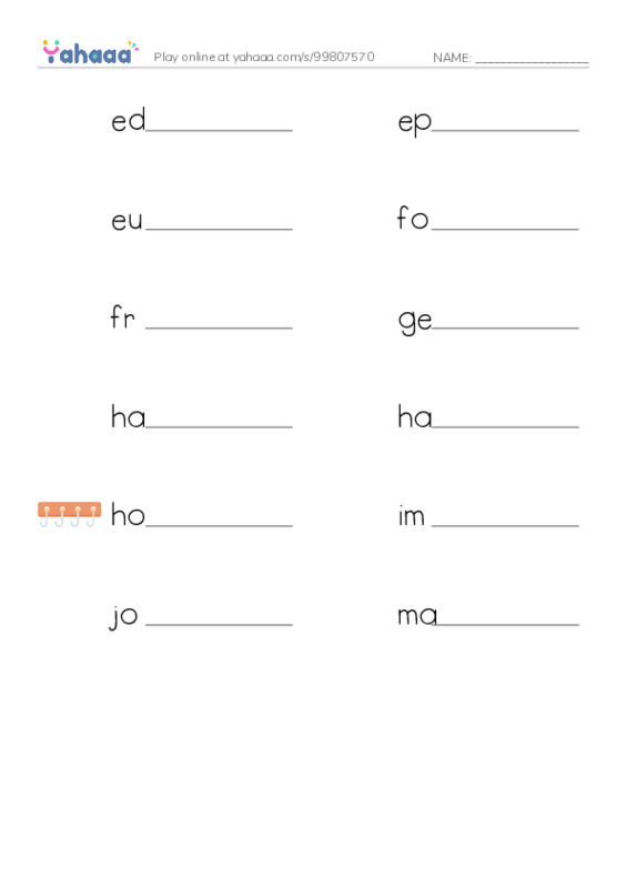 Common Nouns in English: writing 3 PDF worksheet writing row