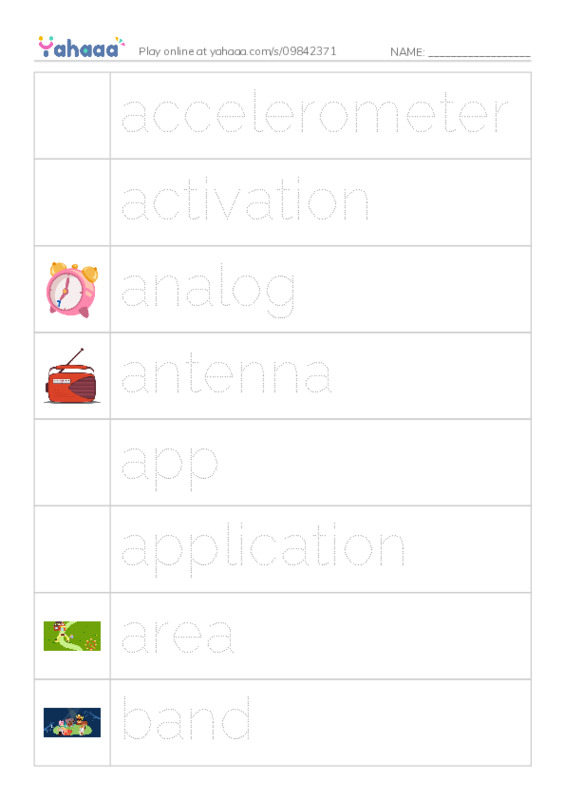 Common Nouns in English: phones 1 PDF one column image words