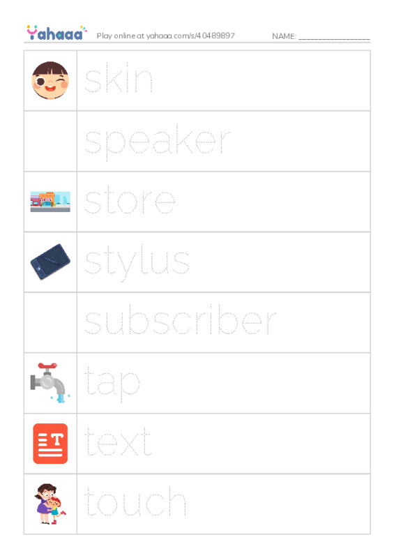 Common Nouns in English: phones 4 PDF one column image words