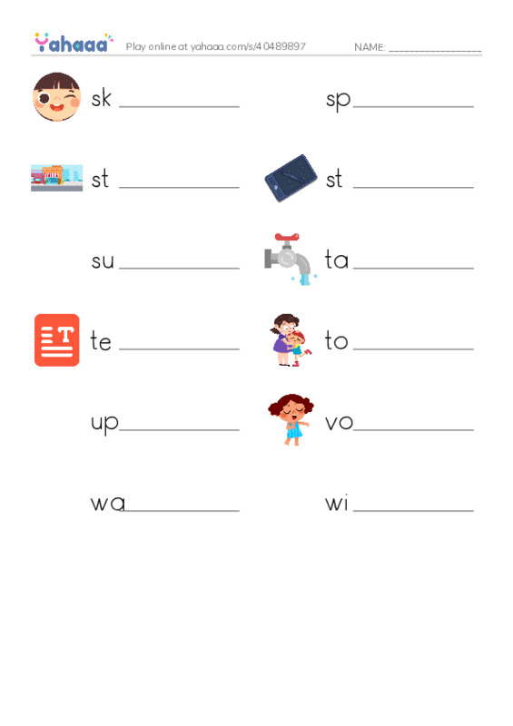 Common Nouns in English: phones 4 PDF worksheet writing row