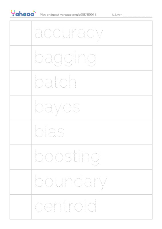 Common Nouns in English: machine learning 1 PDF one column image words