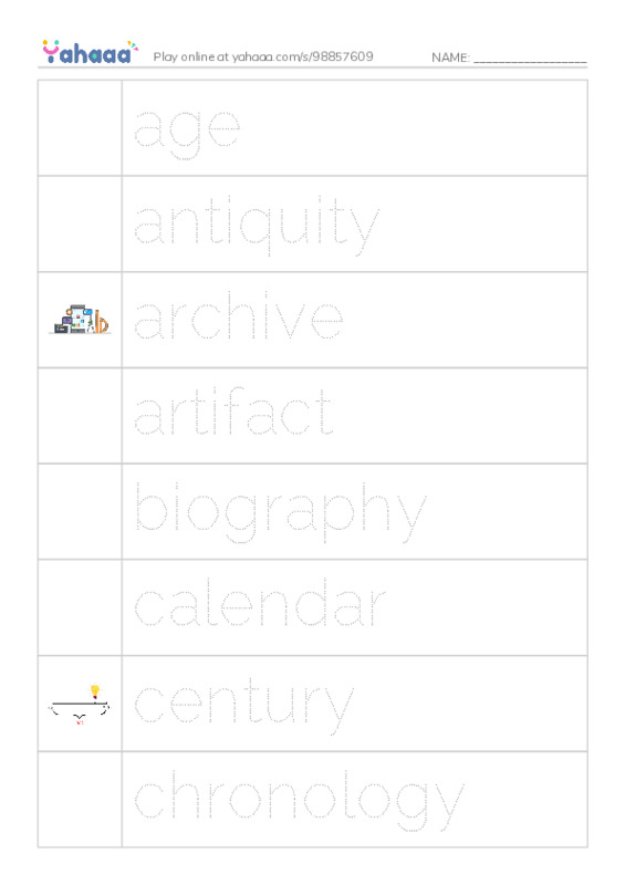 Common Nouns in English: history 1 PDF one column image words