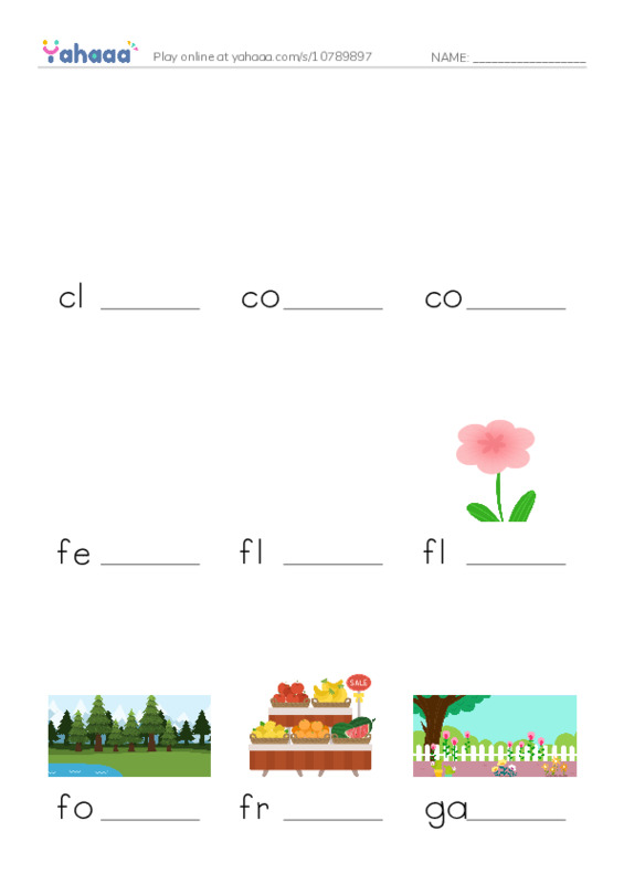 Common Nouns in English: plants 2 PDF worksheet to fill in words gaps
