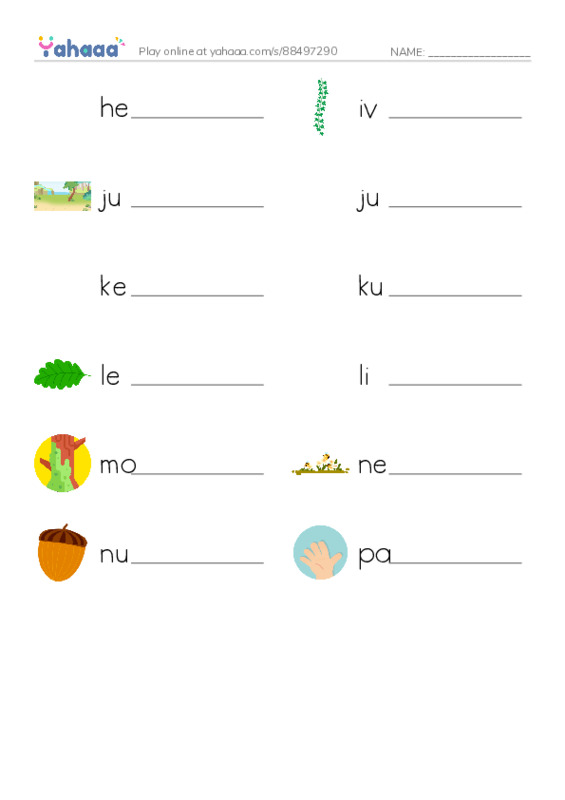 Common Nouns in English: plants 3 PDF worksheet writing row