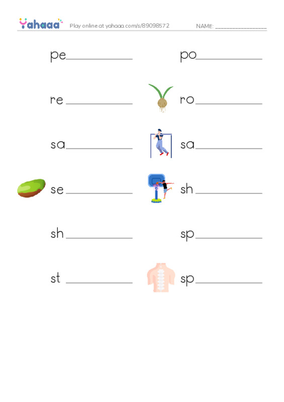 Common Nouns in English: plants 4 PDF worksheet writing row
