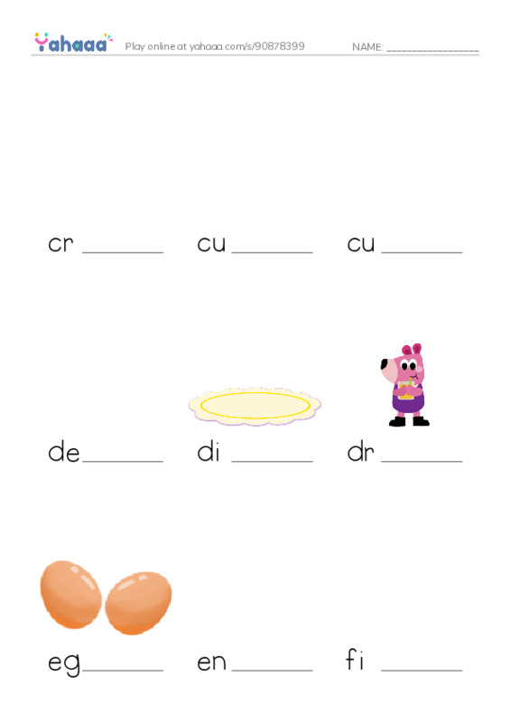 Common Nouns in English: food 3 PDF worksheet to fill in words gaps