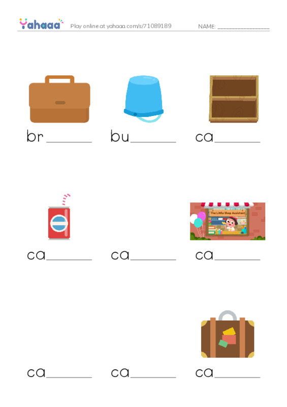 Common Nouns in English: containers 2 PDF worksheet to fill in words gaps