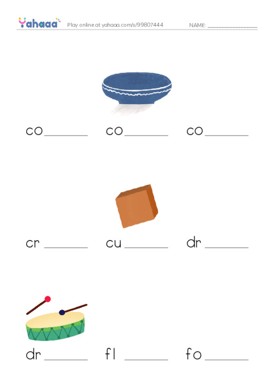 Common Nouns in English: containers 3 PDF worksheet to fill in words gaps