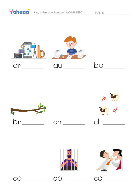 Common Nouns in English: vcs 1 PDF worksheet to fill in words gaps