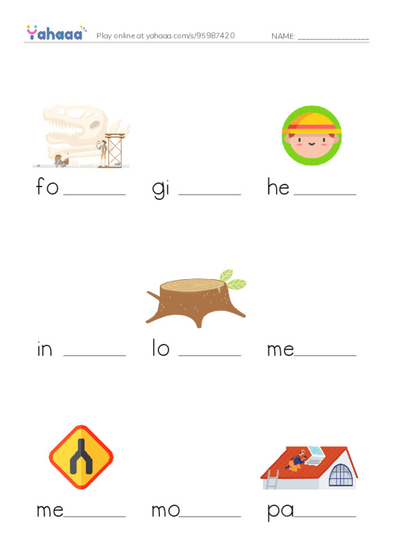 Common Nouns in English: vcs 2 PDF worksheet to fill in words gaps