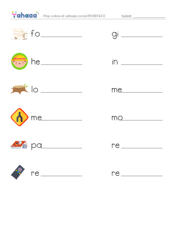 Common Nouns in English: vcs 2 PDF worksheet writing row