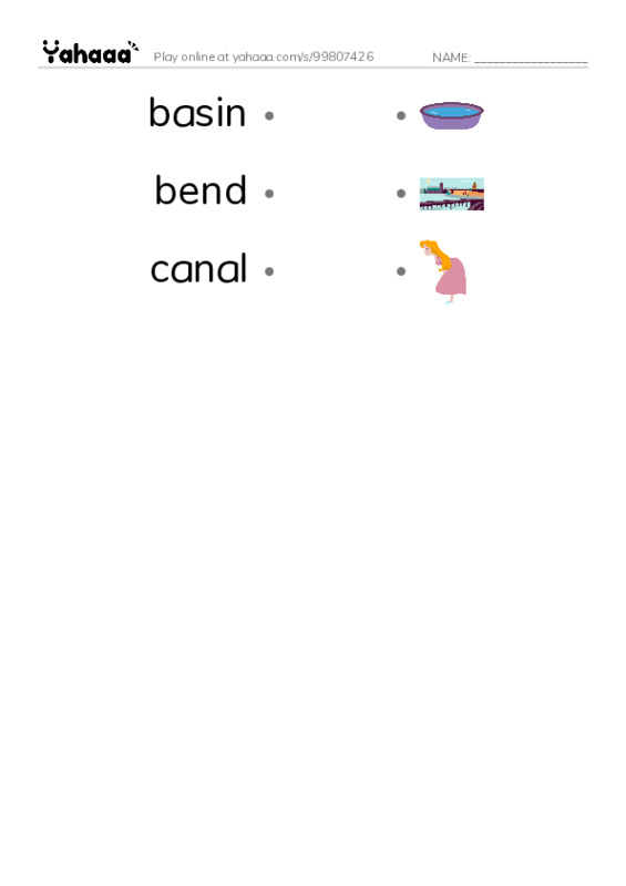 Common Nouns in English: water 1 PDF link match words worksheet