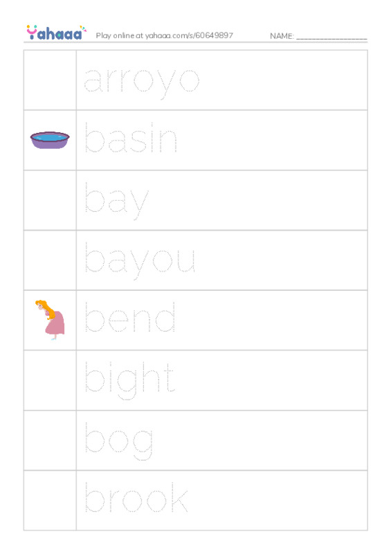 Common Nouns in English: water 1 PDF one column image words