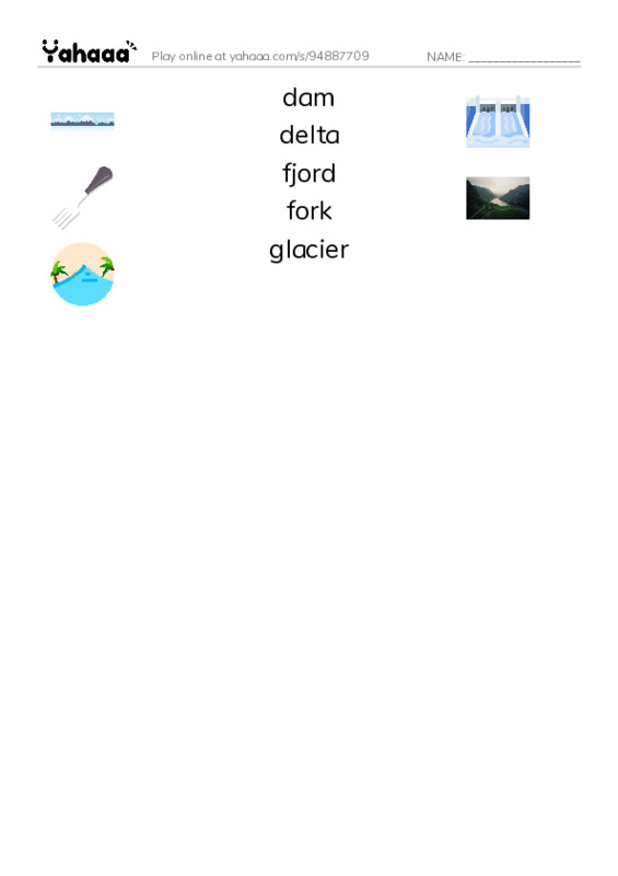 Common Nouns in English: water 2 PDF three columns match words