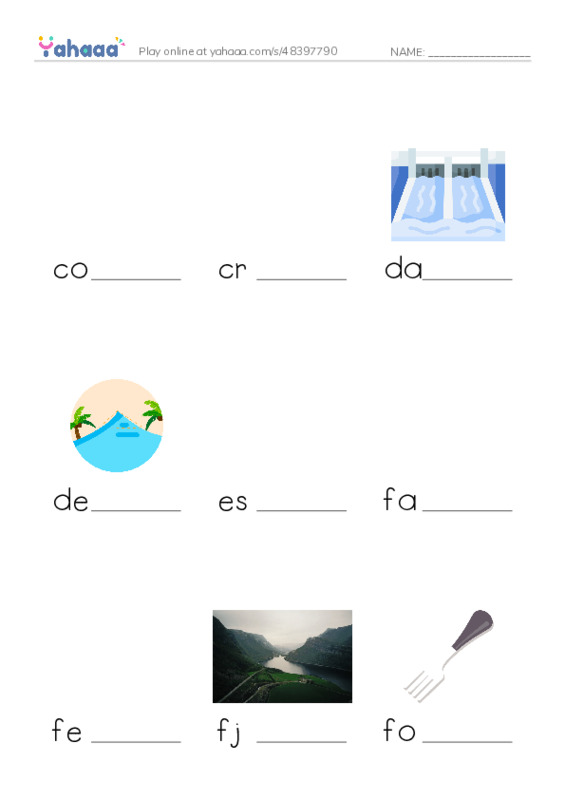 Common Nouns in English: water 2 PDF worksheet to fill in words gaps