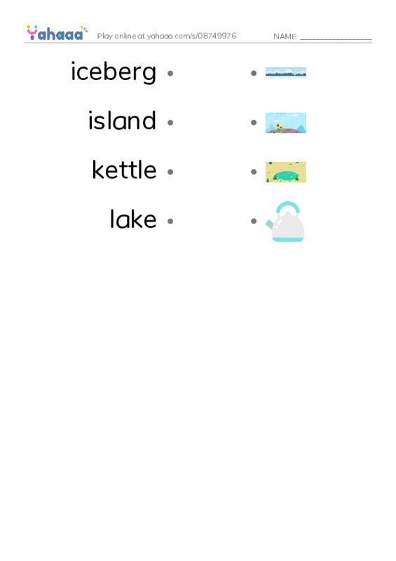 Common Nouns in English: water 3 PDF link match words worksheet