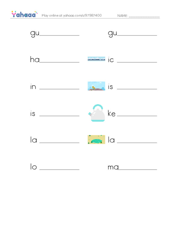 Common Nouns in English: water 3 PDF worksheet writing row