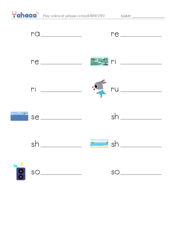 Common Nouns in English: water 5 PDF worksheet writing row