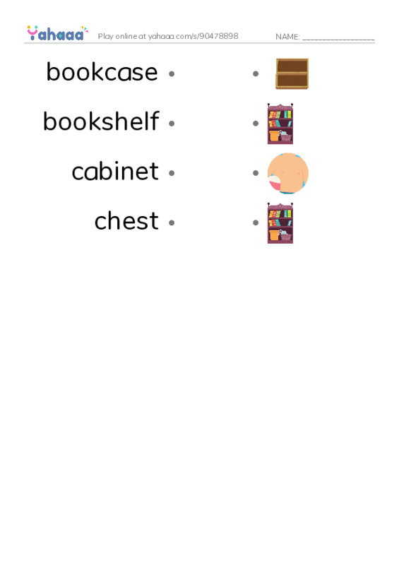 Common Nouns in English: storage 1 PDF link match words worksheet