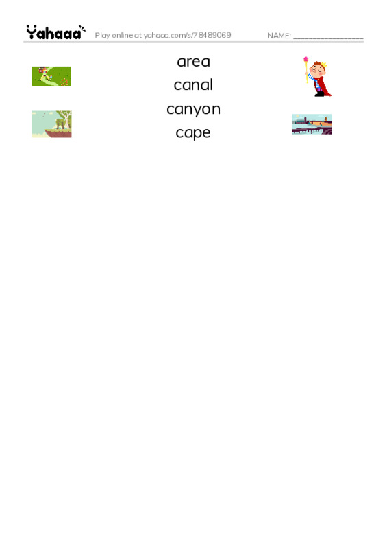 Common Nouns in English: geography 1 PDF three columns match words
