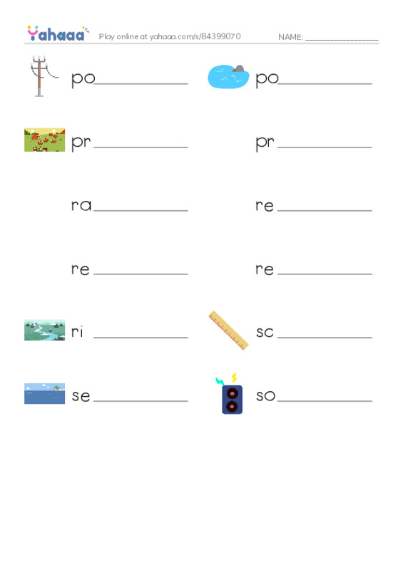 Common Nouns in English: geography 6 PDF worksheet writing row