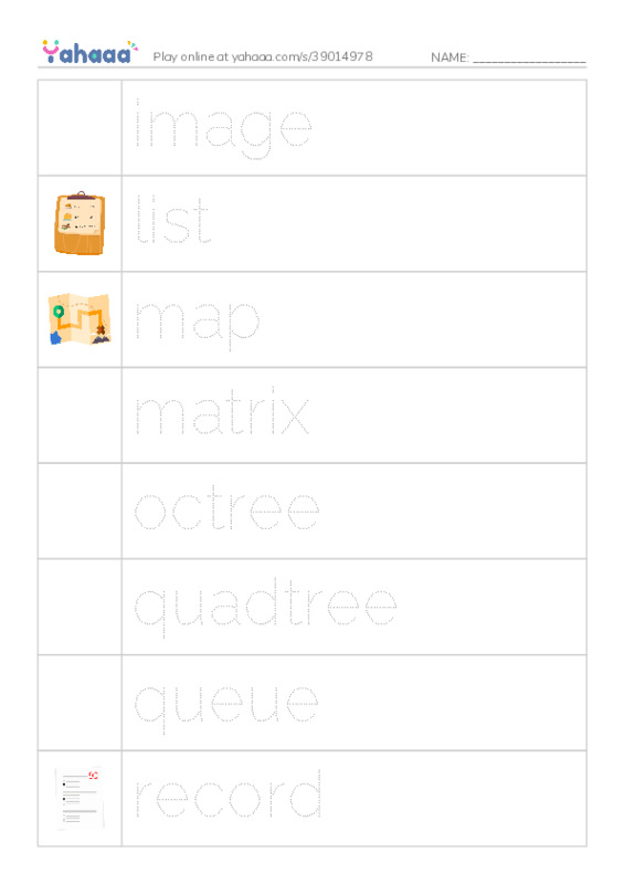 Common Nouns in English: data structures 2 PDF one column image words