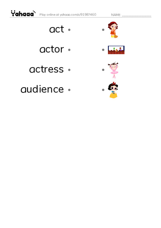Common Nouns in English: screenwriting 1 PDF link match words worksheet