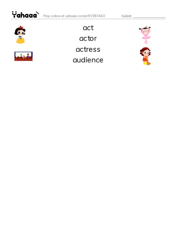 Common Nouns in English: screenwriting 1 PDF three columns match words