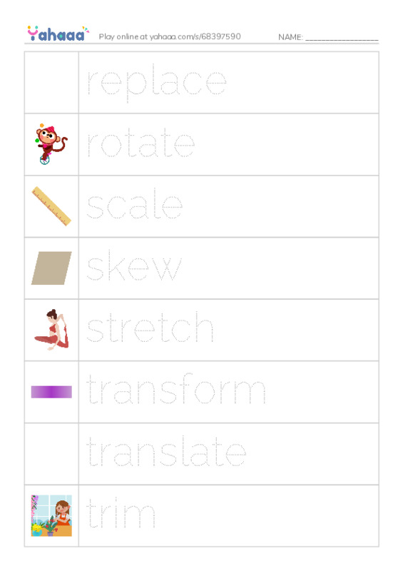 Common Verbs in English: graphics 2 PDF one column image words