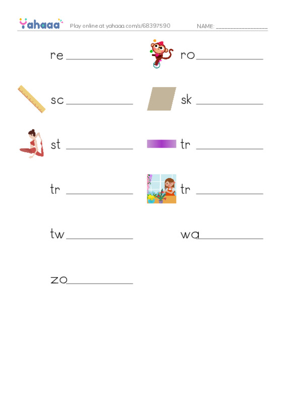 Common Verbs in English: graphics 2 PDF worksheet writing row
