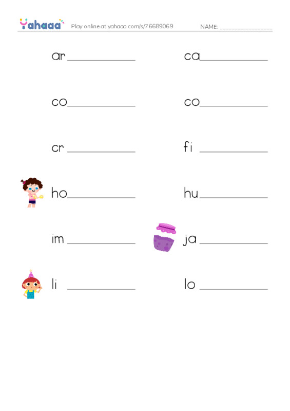 Common Verbs in English: music 1 PDF worksheet writing row