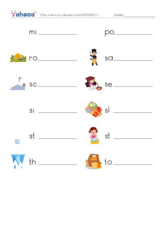 Common Verbs in English: cooking 2 PDF worksheet writing row