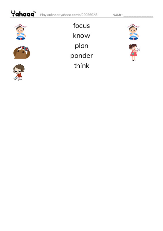 Common Verbs in English: thought 1 PDF three columns match words