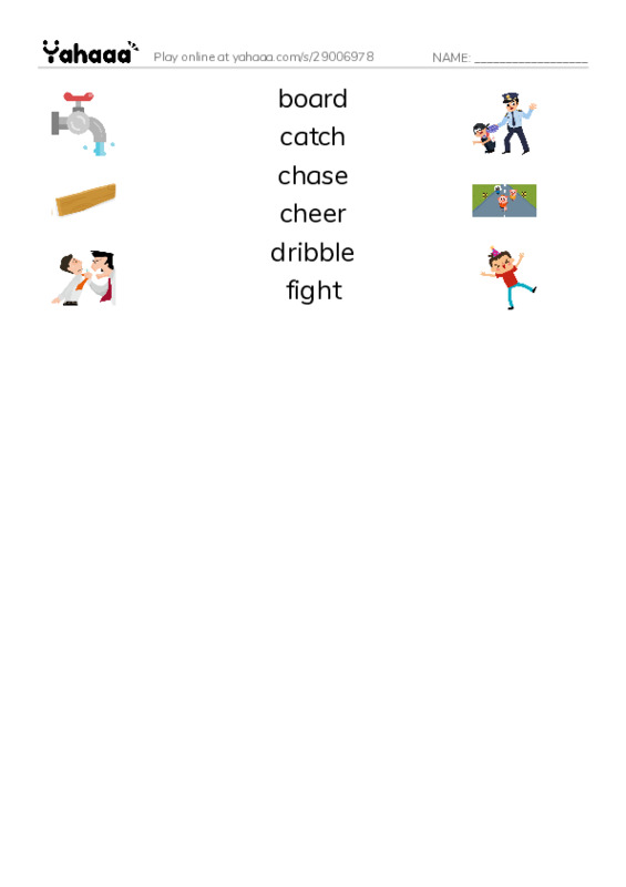 Common Verbs in English: sports 1 PDF three columns match words