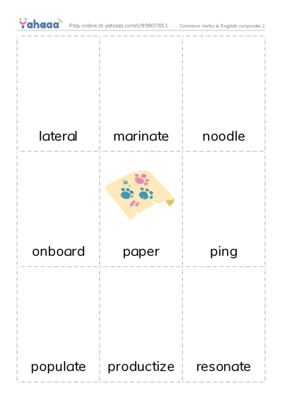 Common Verbs in English: corporate 2 PDF flaschards with images
