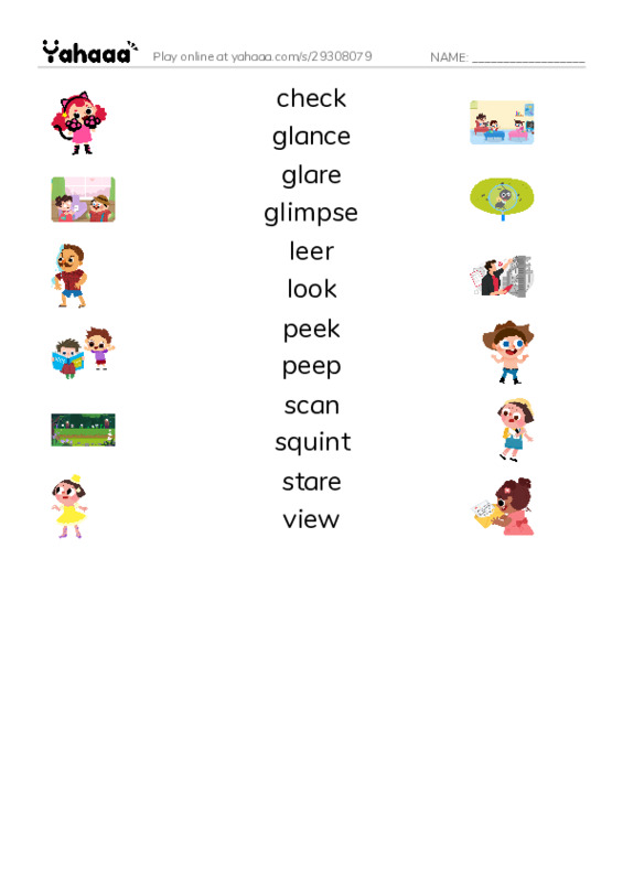 Common Verbs in English: look 1 PDF three columns match words