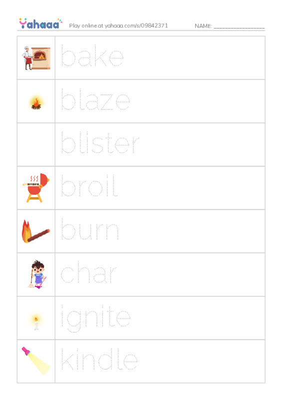 Common Verbs in English: fire 1 PDF one column image words